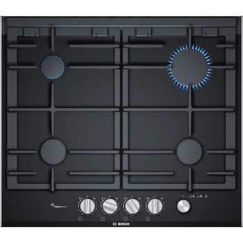 Plita incorporabila Bosch PRP6A6N70, Gaz, 4 arzatoare, Sticla ceramica, 60 cm, Negru Plita incorporabila Bosch PRP6A6N70, Gaz, 4 arzatoare, Sticla ceramica, 60 cm, Negru
