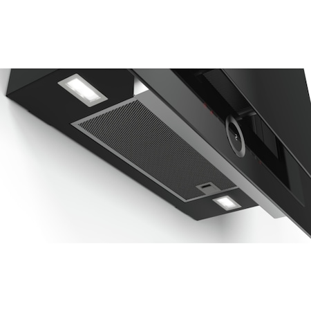 Hota incorporabila decorativa Bosch DWF97RV60, 3 trepte de putere, Putere de absorbtie 730 mc/h, 90 cm, Negru