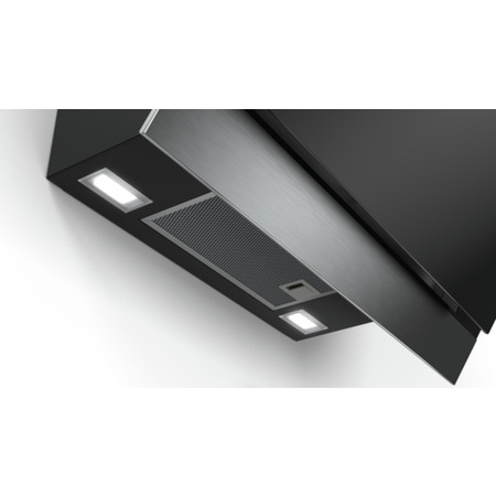 Hota incorporabila decorativa Bosch DWK67HM60, 3 trepte de putere, Putere de absorbtie 660 mc/h, 60 cm, Sticla neagra