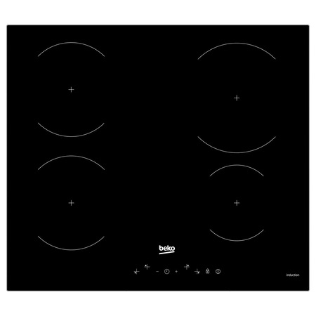 Plita incorporabila Beko HII64430GT, Inductie, 4 zone de gatit, Touch control, Timer, Booster, 60 cm, Negru