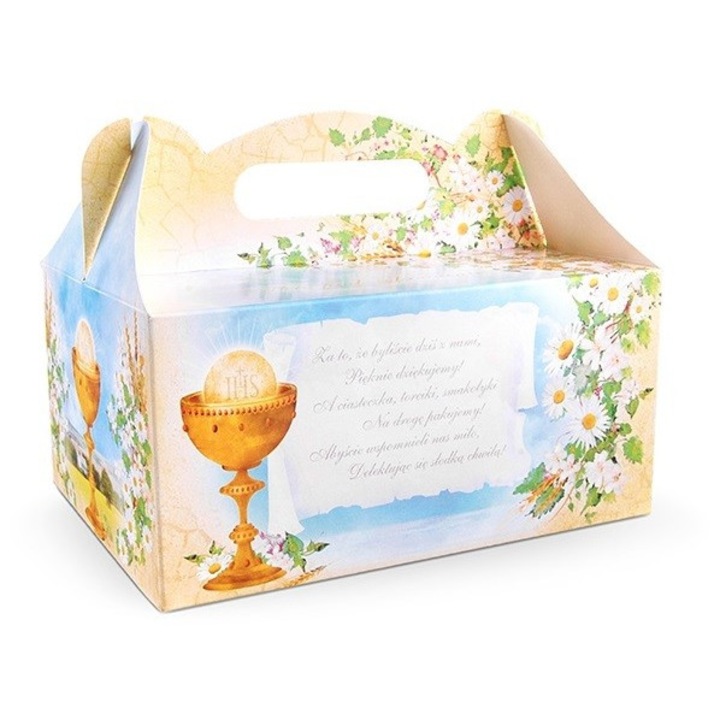 Cutie pentru tort de comuniune, Carton, Albastru