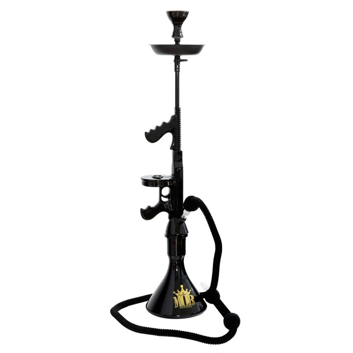 Narghilea Tommy-Gun, MOB, 1 furtun, Negru, 85 cm