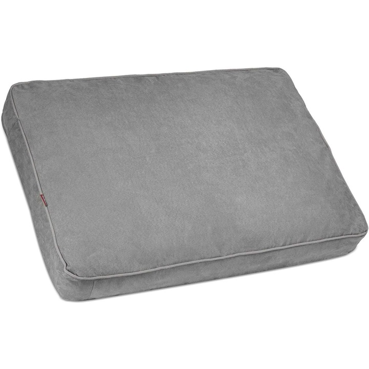 Легло за куче и котка, XL 100 x 75 x 12 см, светло сиво, имитация на велур