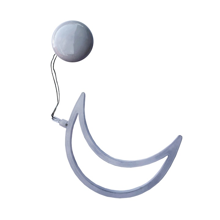 Figurina luminosa decorativa in forma de semiluna HC-1SL Alb Rece