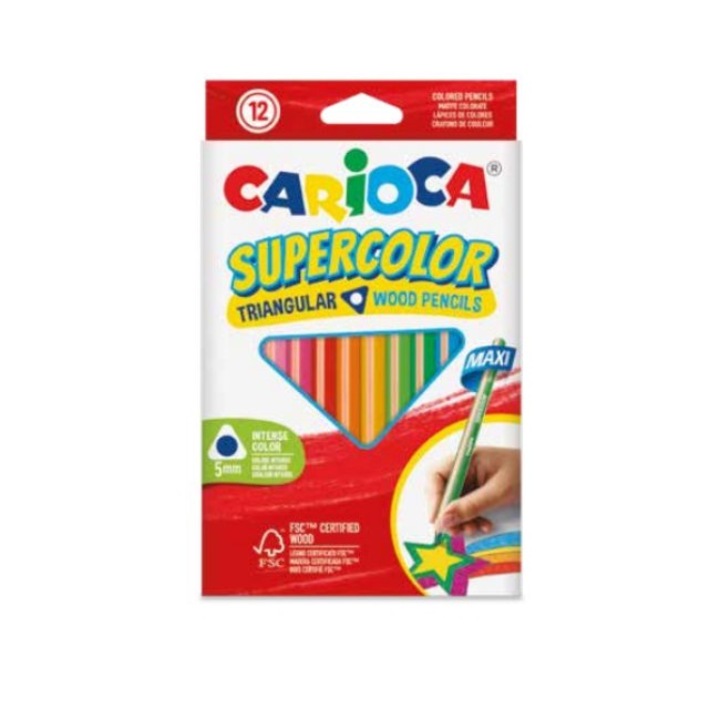 Carioca 1434519 SuperColor háromszög alakú 12db-os maxi színesceruza készlet - Carioca
