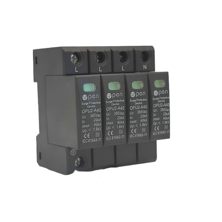 385 VAC háromfázisú túlfeszültség-levezető, túlfeszültség-védelem