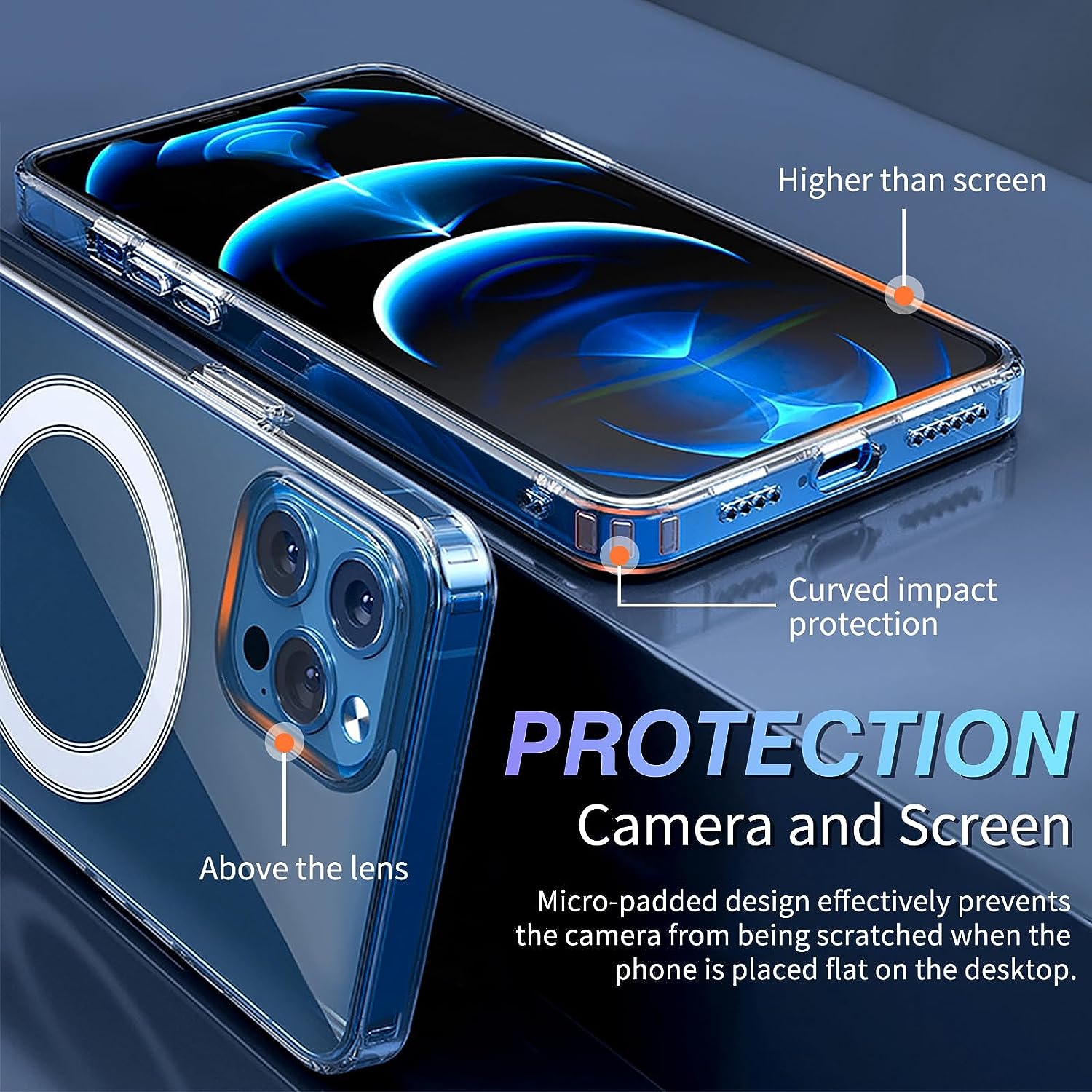 Husa pentru iPhone 12 Pro ZAFIT®, cu incarcare Magsafe, Silicon, Transparent