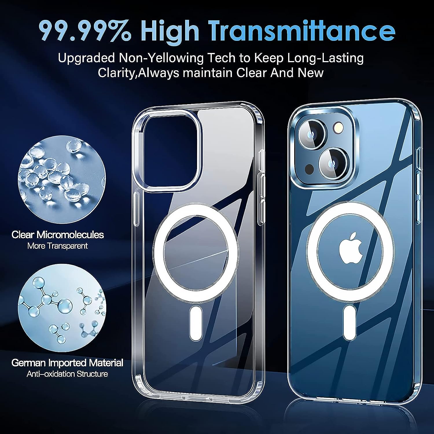 Husa pentru iPhone 13 ZAFIT®, cu incarcare Magsafe, Silicon, Transparenta