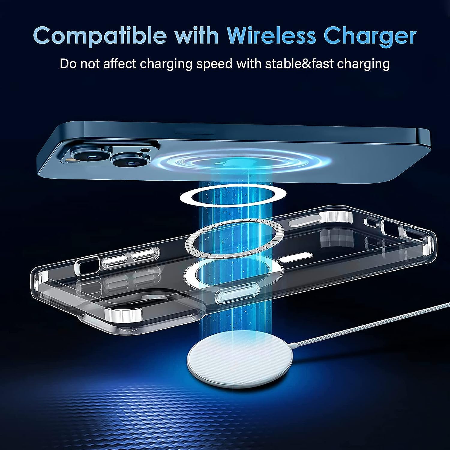 Husa pentru iPhone 13 ZAFIT®, cu incarcare Magsafe, Silicon, Transparenta