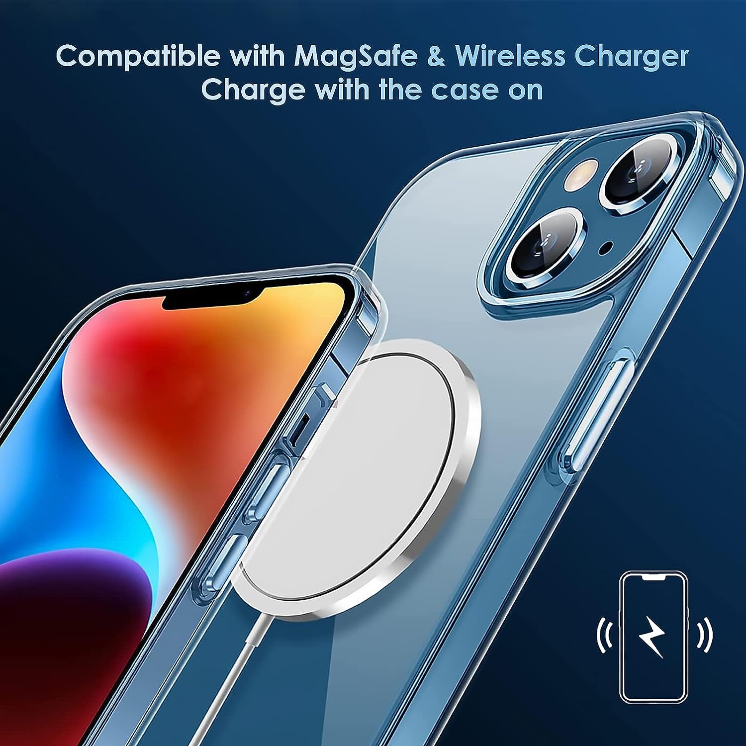 Husa pentru iPhone 13 ZAFIT®, cu incarcare Magsafe, Silicon, Transparenta