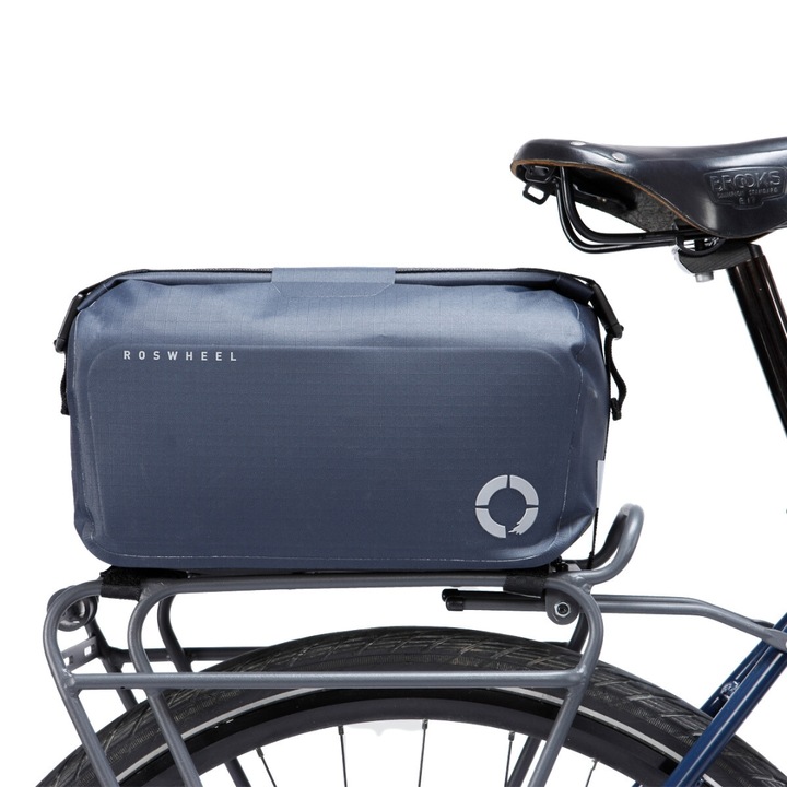 Geanta portbagaj pentru bicicleta Roswheel, TPU/PU, Bleumarin, 15x17x31 cm