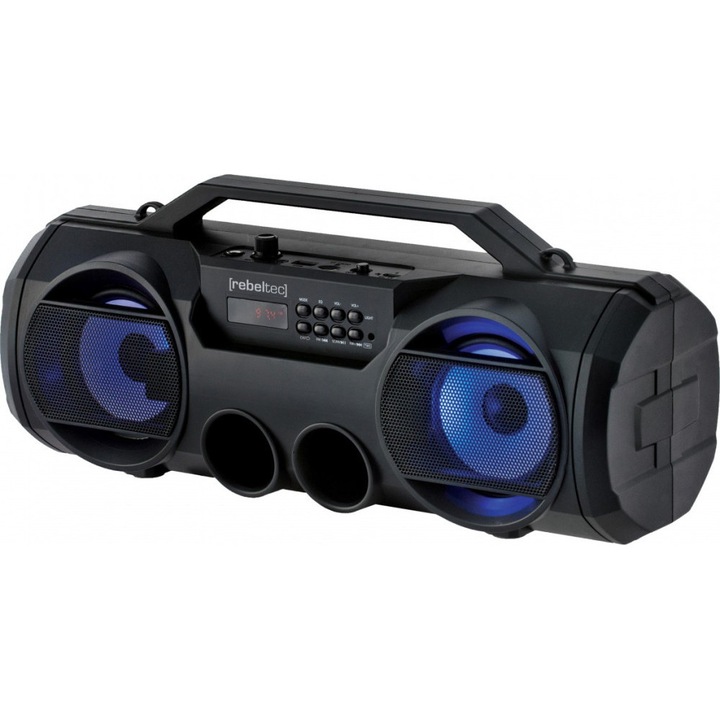 Rebeltec bluetooth hangszóró, vezeték nélküli hangszóró, FM rádió, fekete, 18W, Rebeltec Soundbox 440