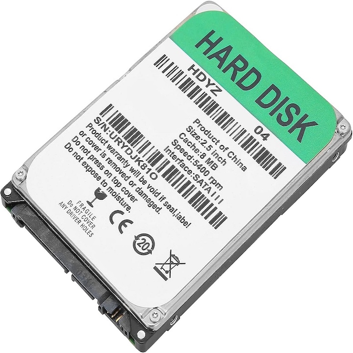 Hard Disk intern, LLWL, ABS, 250 GB, 50-130 m/s, 8 MB, SATA III, 2.5 inch, Alb/Verde