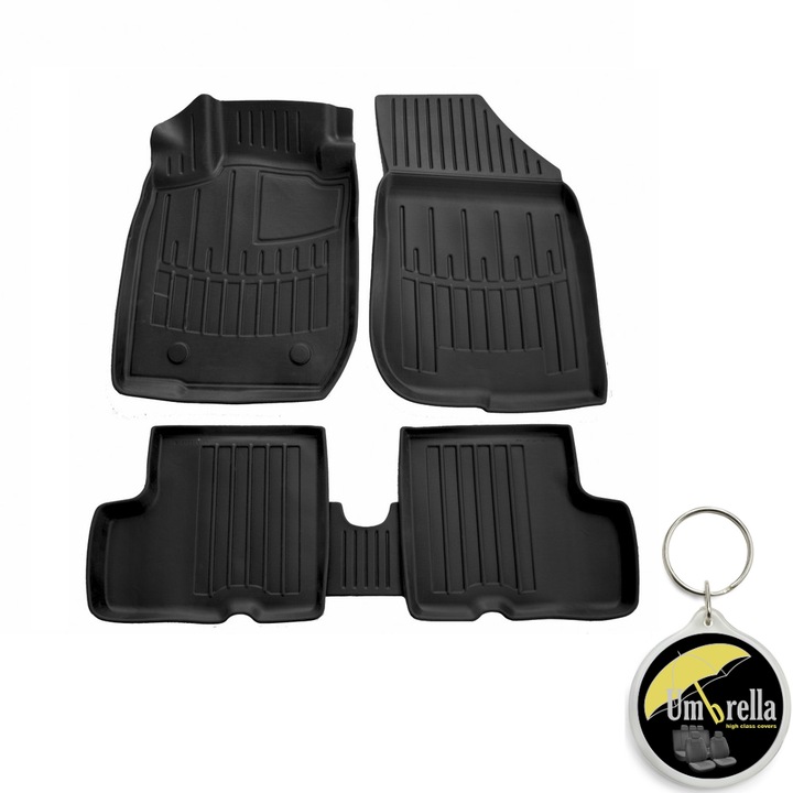 Set covorase auto cauciuc G.Modern Line 3D pentru Dacia Duster 2Wd (2010-2015) si breloc Umbrella