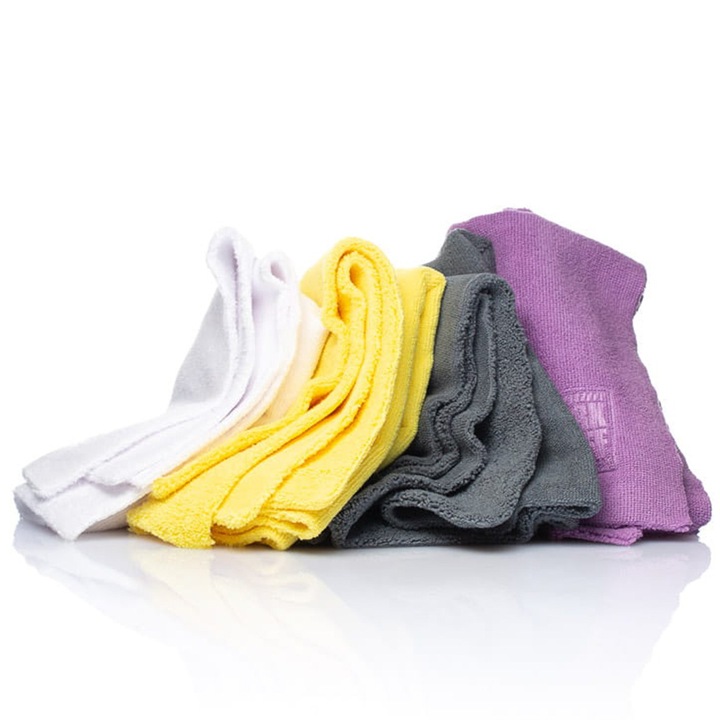 Комплект 4 кърпи за почистване на кола, РАБОТА, микрофибър, многоцветни