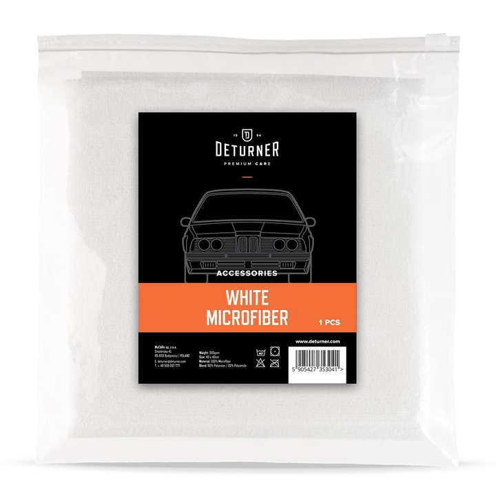 Laveta curatare piele, Deturner, Microfibra, 40x40cm, 300gsm, Negru