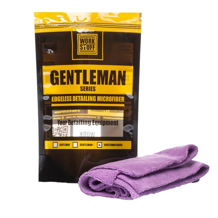 Деликатна кърпа за почистване на автомобил, Work Stuff, Микрофибър, 350 g/m2, 40 x 40 cm, Лилав