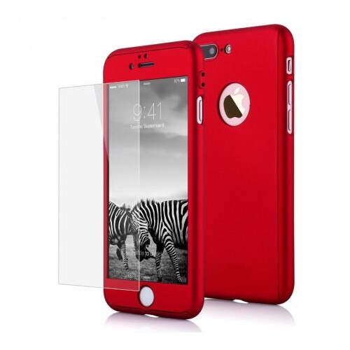 Husa FullBody MyStyle Red pentru Apple iPhone 6 Plus / Apple iPhone 6S Plus acoperire completa 360 grade cu folie de sticla gratis