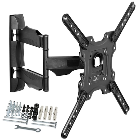 Suport TV de Perete KingMount KG-1006, Universal, Pivotant, Diagonala 32″ - 55″, Vesa 200x100 - 400x400, Negru