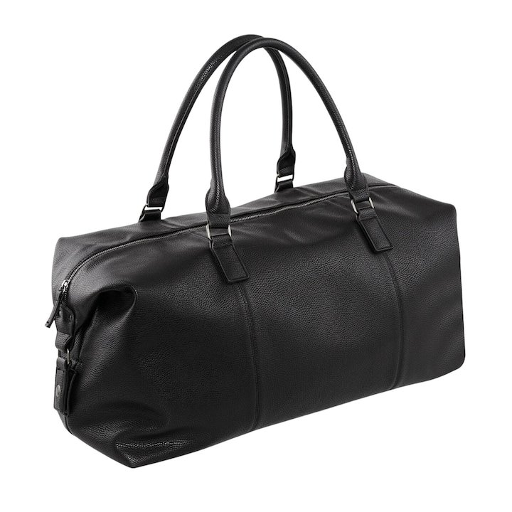 Чанта за пътуване Suits Ronic, Външен вид на кожа, Цип по цялата дължина, Вътрешен джоб, 30л, Черна