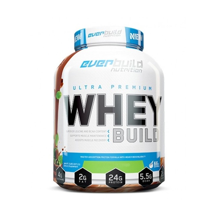 Суроватъчен протеин, Everbuild, Ultra Premium Whey Build, фъстъчено масло, 2271 кг