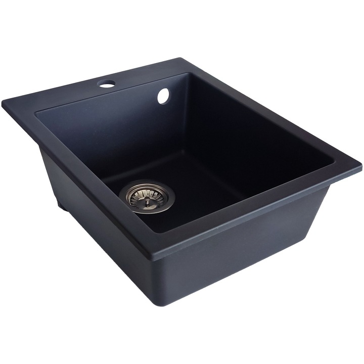 Кухненска мивка SanDonna Vesta, 400х500 мм, Черен металик