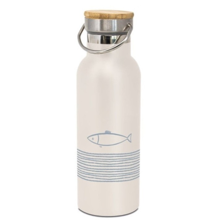 Termos - Pure Fish Off White, Inox, Crem, 500 ml