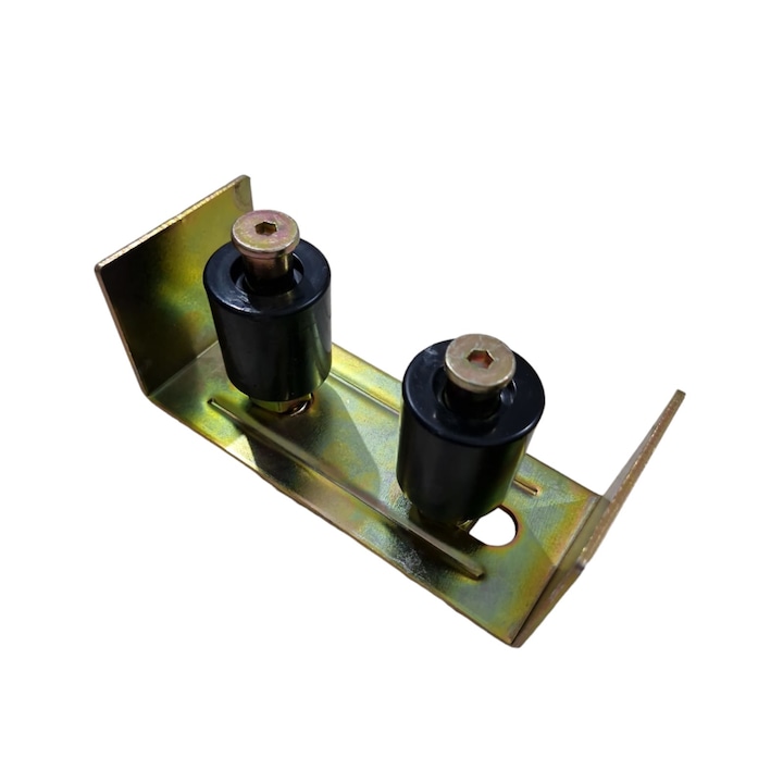 Ghidaj Superior Reglabil pentru Poarta Culisanta in Forma de U cu 2 Role Negre Ø 41mm