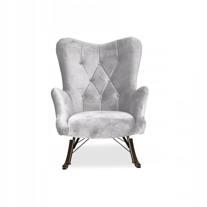 Moon hintafotel, skandináv, családi bútor, 100x78x87 cm, bársony/fa, világosszürke