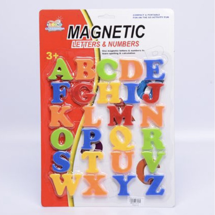 Set 26 litere mari magnetice, din plastic, 3 cm