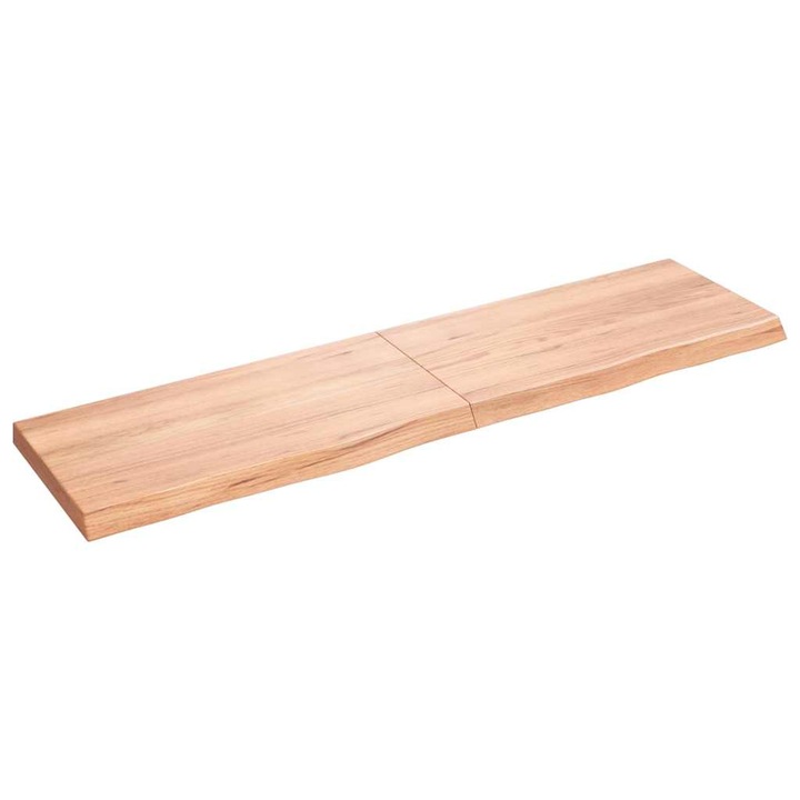 VidaXL világosbarna kezelt tömör tölgyfa fali polc 120x30x(2-4) cm 7.1 kg