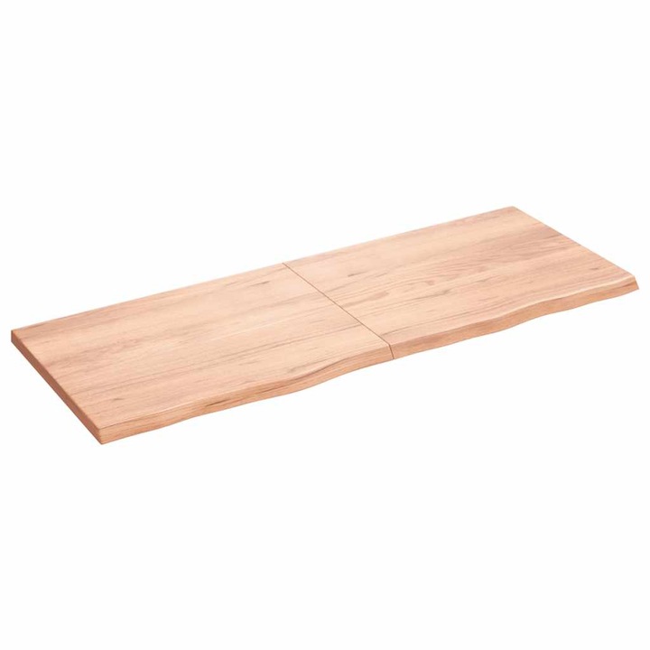 VidaXL világosbarna kezelt tömör tölgyfa fali polc 160 x 60 x (2-4) cm 16.4 kg