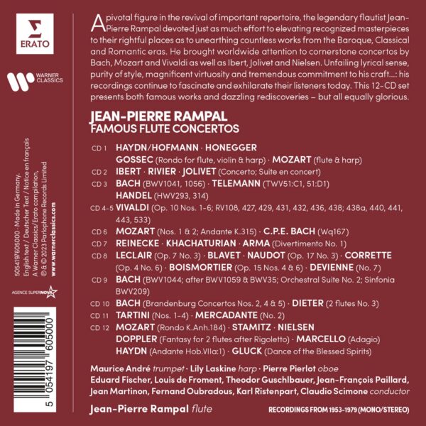 Jean-Pierre Rampal - Famous Flute Concertos (12CDs) - eMAG.ro