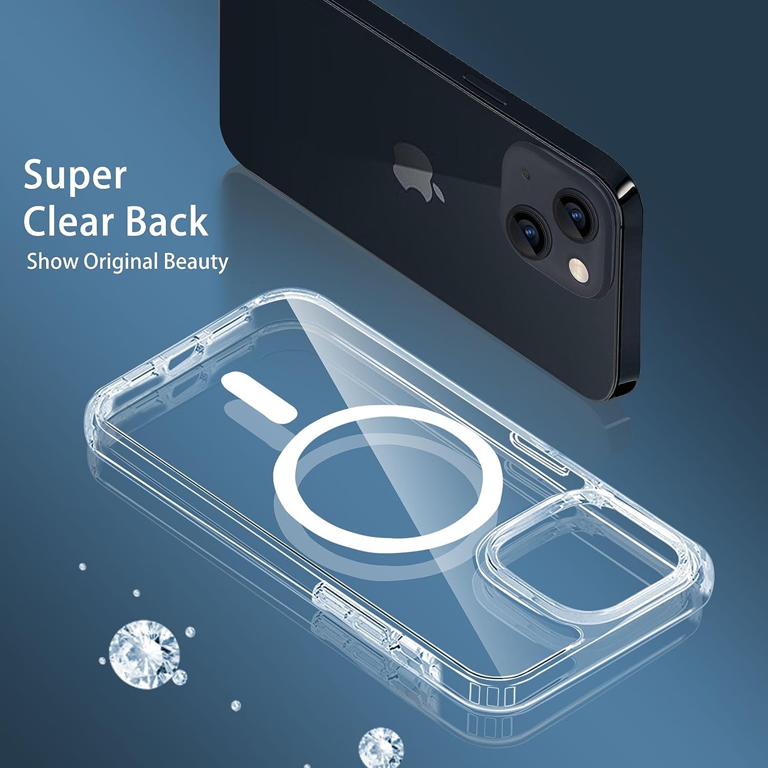 Husa pentru iPhone 15 ZAFIT®, cu incarcare Magsafe, Silicon, Transparent