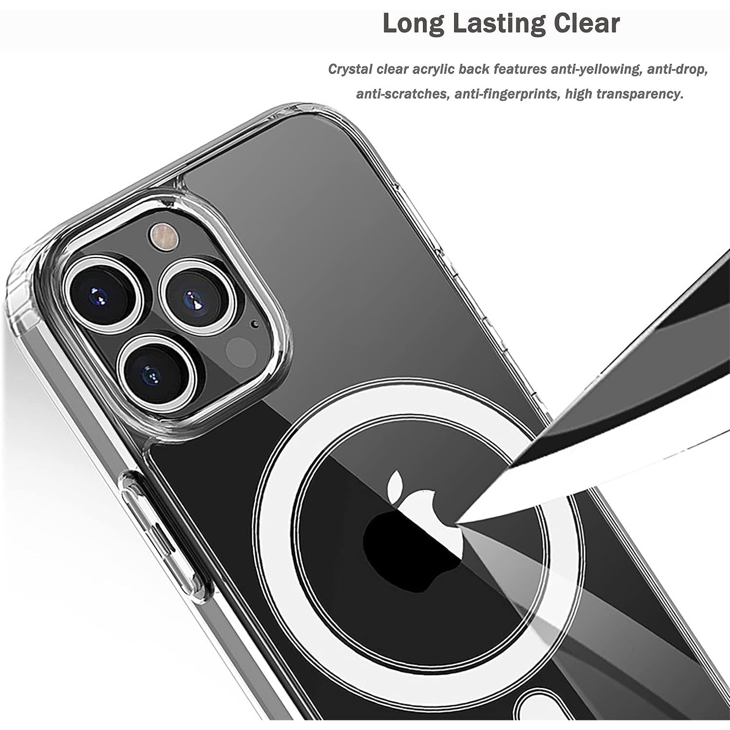 Husa pentru iPhone 14 Pro ZAFIT®, cu incarcare Magsafe, Silicon, Transparenta