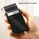 Portofel Pop-up slim din aluminiu, GOGOU®, protectie RFID, capacitate 6 carduri, Negru