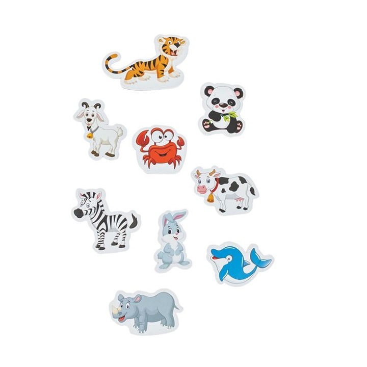 Set animale din carton, magnetice, 30 buc, 5.5x5.5 cm, +3 ani