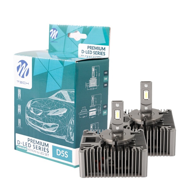 LED Комплект, M-Tech, 12V, D5S, 35W, Plug&Play, LZXD5S, 2бр