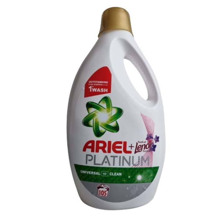 Течен перилен препарат Ariel Platinum, Universal HD Clean, Touch of Lenor, 5775 ml, 105 пранета