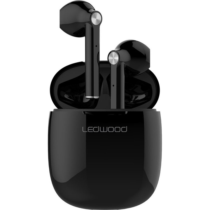 LEDWOOD T16 TWS fülbe helyezhető fejhallgató, True Wireless, Bluetooth, fekete