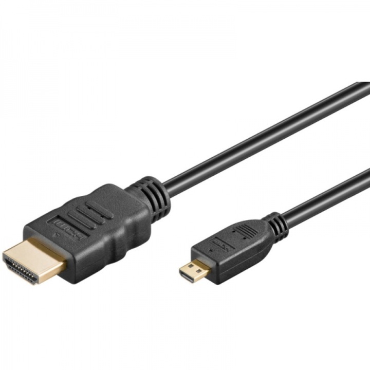 Cablu conector video HDMI tata la Micro HDMI tata, 3 metri, Negru
