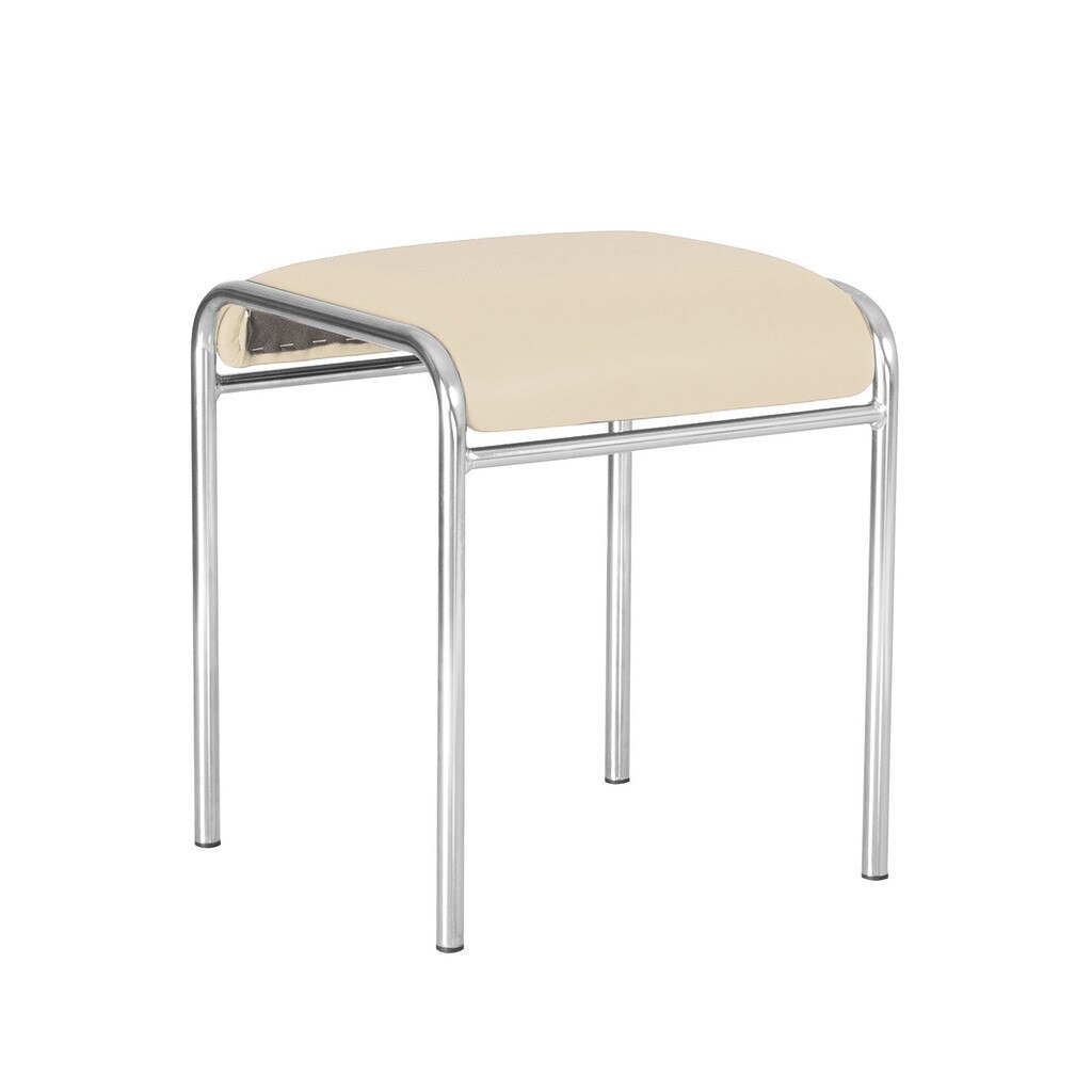 Scaun bucatarie CADDY CHROME, Crem piele ecologica