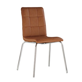 Scaun bucatarie SOFI II CHROME, Brun deschis piele ecologica Scaun bucatarie SOFI II CHROME, Brun deschis piele ecologica