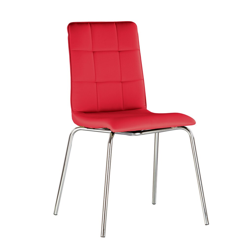 Scaun bucatarie SOFI II CHROME, Rosu piele ecologica