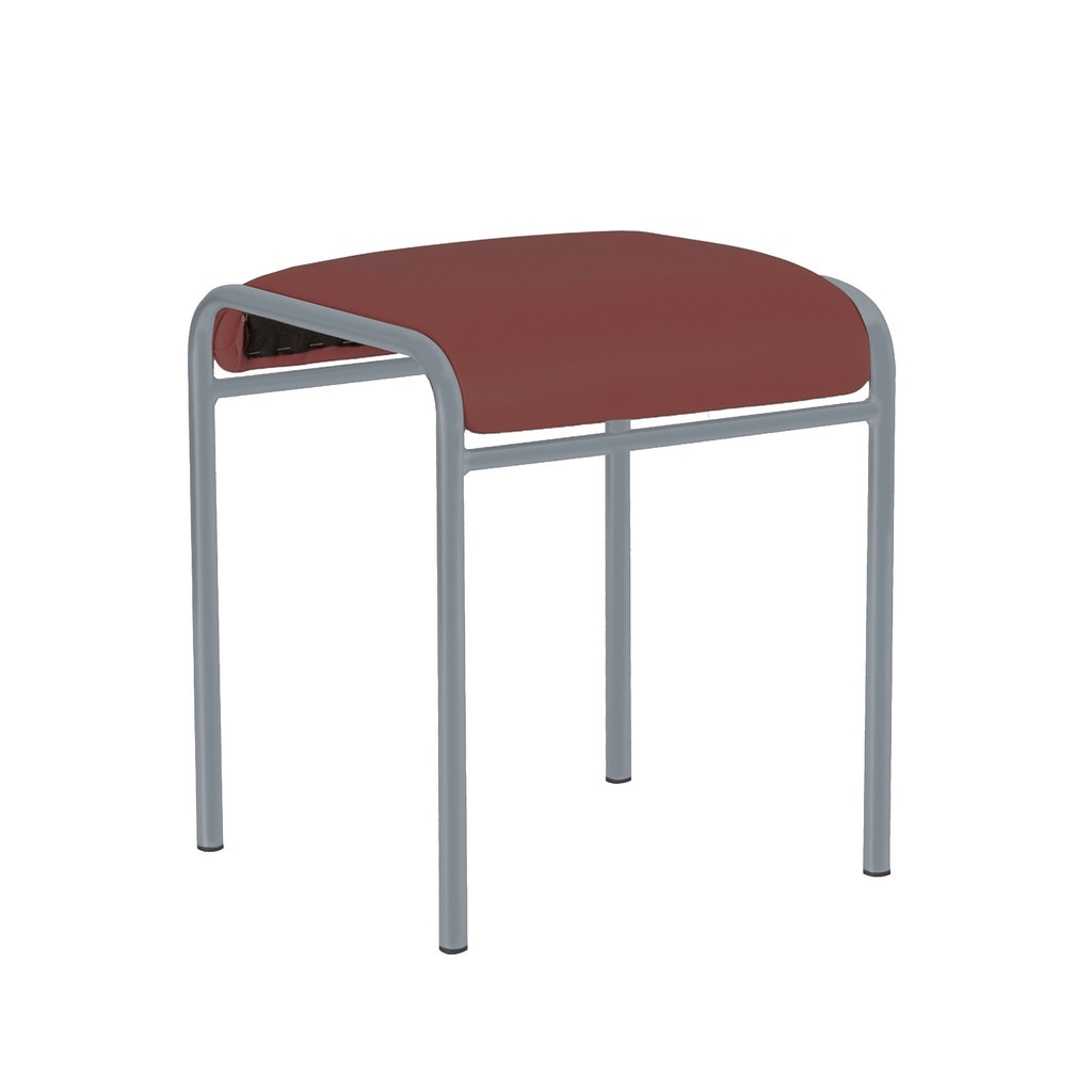 Scaun bucatarie CADDY ALU, Carmin piele ecologica