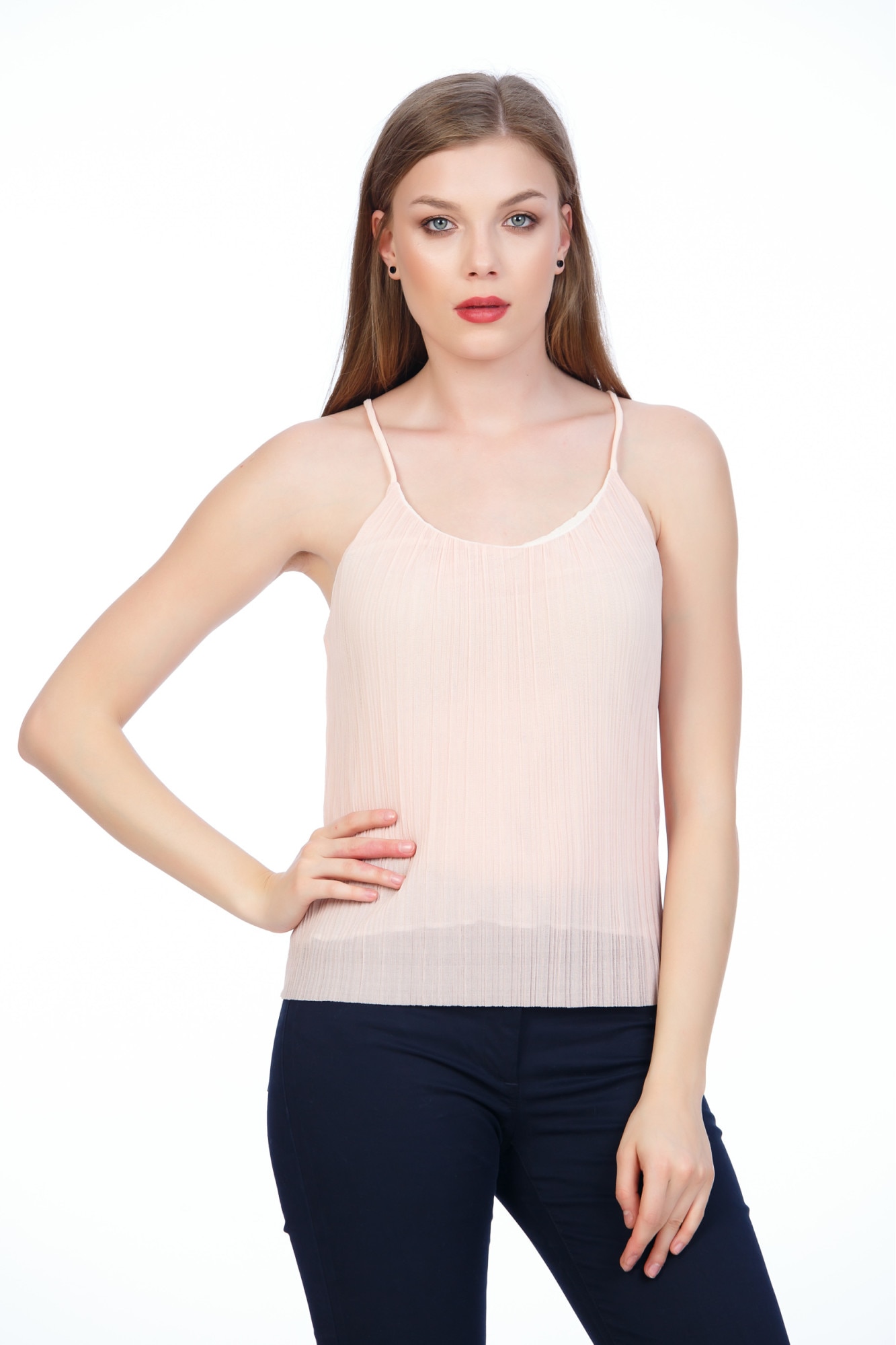 Top BE YOU, plisse, Roz