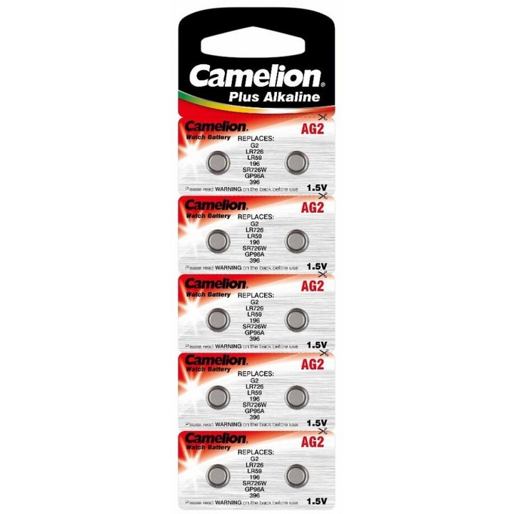 Baterii Alcaline Camelion AG2 prezentare si vanzare la blister de 10 buc,