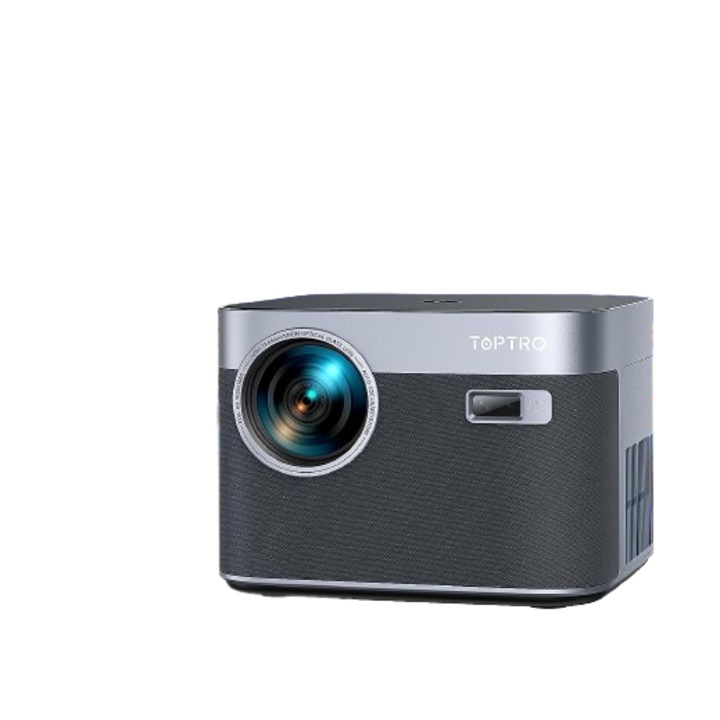 Видео проектор TOPTRO X7 600 ANSI лумена с автоматичен фокус/корекция на трапецовидното изкривяване, Full HD 1080P WiFi6 Bluetooth 4K поддръжка LED 300-инчов дисплей, домашно кино Android 9.0