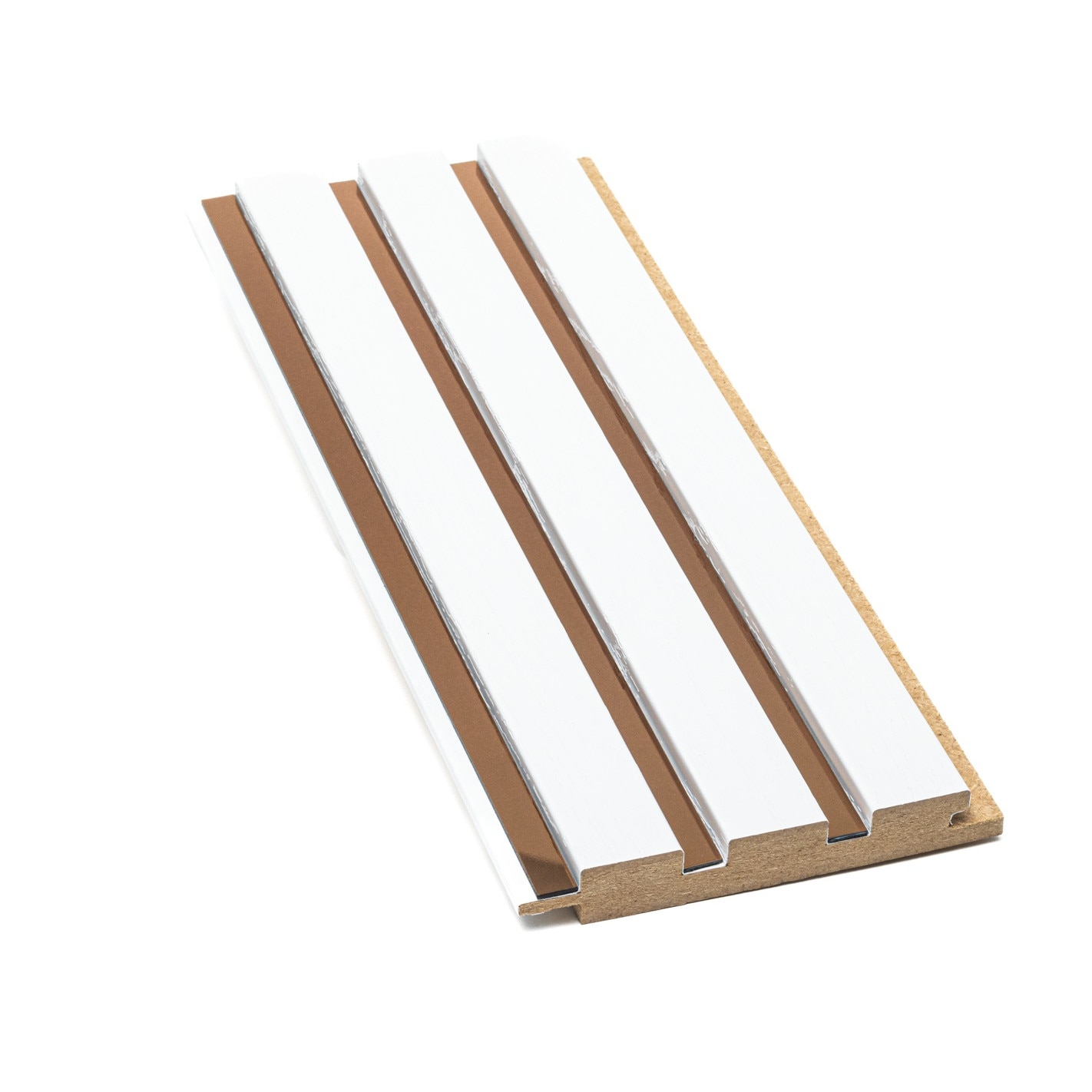 Riflaj Decorativ MDF Wood Alb & Cupru 280x12.1x1.8 cm - eMAG.ro