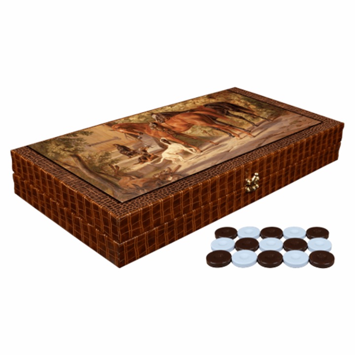 Ahelos tábla, lovak, fa/öko, 48x48 cm